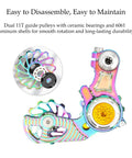 Single Speed Chain Tensioner Kit For Hardtail MTB BMX DJ And Folding Bikes, CNC 6061 Aluminum, 11T Guide Pulley Ceramic Bearing