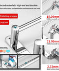 Retractable Towel Bar Rack In Stainless Steel 304, Adjustable 20-30 Inches, showing cross wall rod measurements.