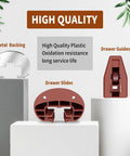 Heavy Duty Drawer Slide Guides Smooth As Silk Universal Replacement Tracks showing metal backing and drawer slides.
