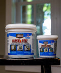 Liquid Masking Tape And Primer For Windows, Peelable Mask That Seals Window Frames, 1 Quart container on windowsill