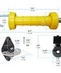 High Visibility Electric Fence Gate Handle Kit with 2 yellow handles, 4 anchors, 4 insulators, and screws, easy install