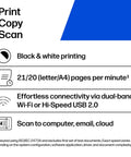 Technical specifications for a Wireless Laser Printer For Small Teams With Fast Black And White Printing Scanning And Copying.