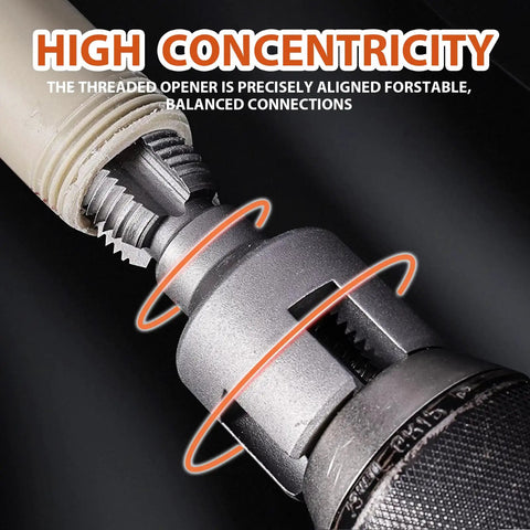 Close-up of 2 Piece Internal And External Pipe Threader Kit for 1/2 Inch and 3/4 Inch PVC PPR Plastic Pipes, showcasing precise threading detail.