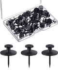 Double Headed Push Pins For Picture Hanging And Photo Decor, Thumb Tacks Wall Hooks, Small Photo Hanging Pins, 50 Black Nails