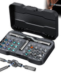 24 In 1 Magnetic Ratchet Screwdriver Set With Detachable T Handle Multi Bit Repair Kit In Portable Case open view