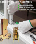 Two Pack Tandem Sliding Patio Door Roller Assembly One And A Quarter Inch Wheel With Steel Ball Bearings Rear Adjustable Replacement For Sliding Glass Doors Screen Doors Gates And Windows Includes Four Screws