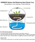 Illustration of 30 Piece Self Watering Nursery Pots Kit With Drainage Holes Humidity Domes Water Reservoirs And Wicking Rope