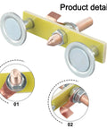 Solid Double Head Magnetic Welding Clamps With Heavy Duty Adsorption And Grounding That Grip Tight For Professional Jobs, showing detailed construction.