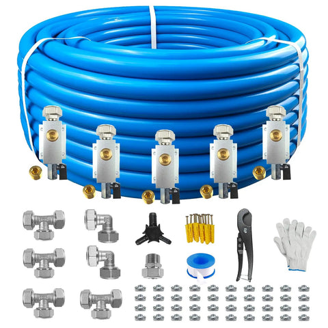 Heavy Duty Three Quarter Inch Compressed Air Line Kit With 50 To 300 Foot Runs Triple Layer HDPE Aluminum HDPE Air Hose Bundle