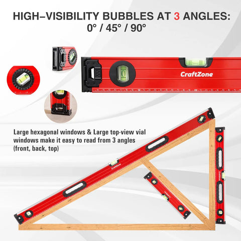 Heavy Duty Magnetic Spirit Level Set Includes 12 24 And 40 Inch Aluminum Bars With Bold Bubble Vials Dead Nuts Precision Alignment And A Slick Finish Perfect For Any No Sweat Shop Task Or Weekend Build