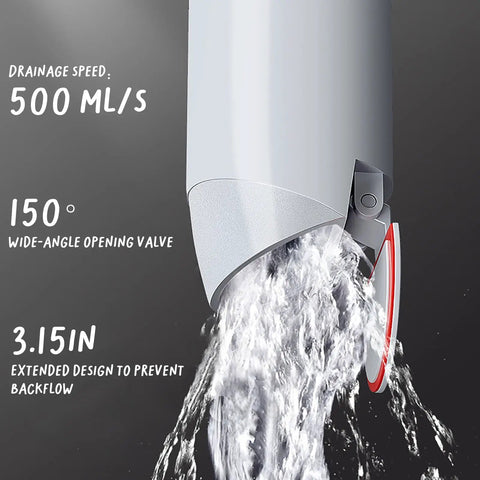 Odor-Proof Shower Drain Plug That Keeps Stink Out With Magnetic Closure Valve demonstrating drainage speed and backflow prevention