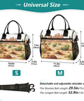 Desert Cactus Handle Insulated Lunch Bag Reusable Cooler With Adjustable Detachable Shoulder Strap, sizes S and M shown