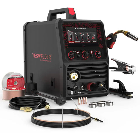 Six In One MIG Welder With Dual Pulse Tech And LCD Screen 120V To 240V Versatile Welding Machine For MIG Pulsed MIG Flux Core Stick