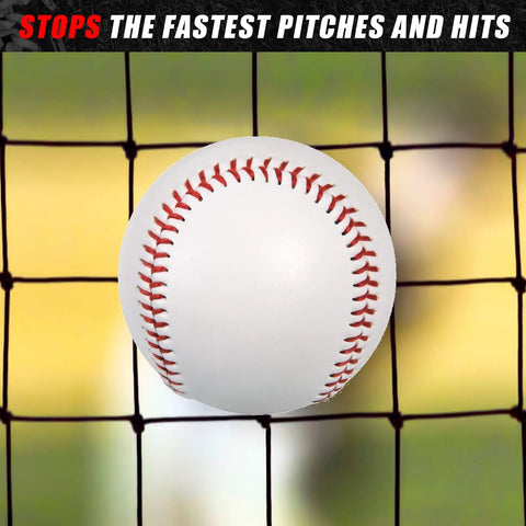 Heavy Duty Batting Cage Net For Backyard Practice Net Only, Portable Pitching Cage netting stopping baseball impact