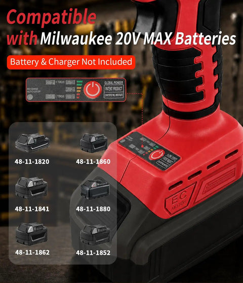 Cordless Metal Shears for Milwaukee 20V Max Tool Only, Brushless Motor For Fast Clean Cuts, No Cord Hassle, Lightweight and Durable for Aluminum, Copper, Stainless Steel, and Sheet Metal, Long Battery Life, Easy Cutting, red tool with Milwaukee 20V MAX battery compatibility and battery not included