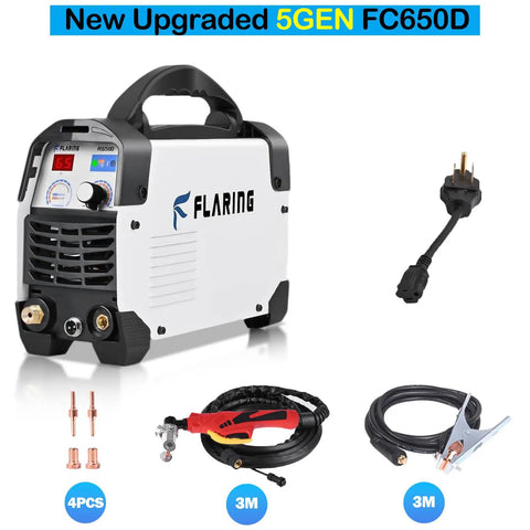 65 Amp Dual Voltage Plasma Cutter Machine 120V 240V Beast With IGBT Inverter, PT31 consumables, cabling, and plug.