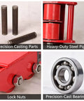 Components of Heavy Duty Moving Dolly for Machinery and Equipment, including steel pipe, lock nuts, precision parts, bearings