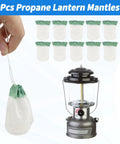 10 Pack Propane Lantern Mantles with Clear Glass Globe for Camping Lanterns, U Shape and Standard Replacement Parts
