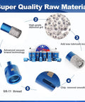 Vacuum Brazed Diamond Hole Saw and Drill Bit Set with 5/8-11 thread, high-grade diamond grit for porcelain tile drilling
