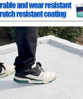 Person walking on roof sealed with Leakproof Wall Sealant And Transparent Waterproof Glue For Quick Fixes You Can Count On In A 35oz Tube