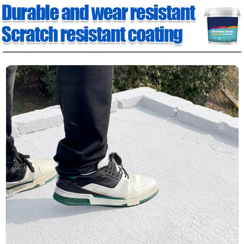 Person walking on roof sealed with Leakproof Wall Sealant And Transparent Waterproof Glue For Quick Fixes You Can Count On In A 35oz Tube