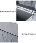 Beefy Heavy Duty Portable Aluminum Tool Chest With Removable Foam Organizer shown with grey non-woven lining and storage bag.