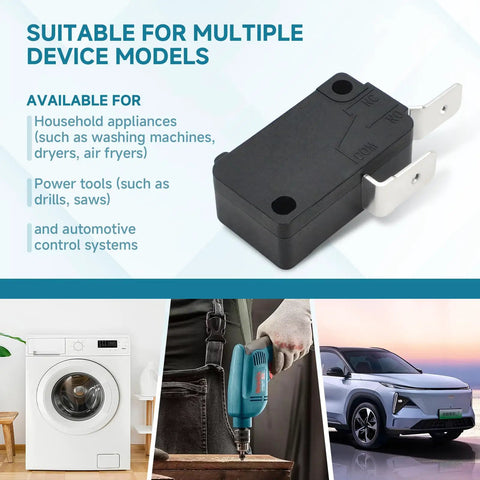 2 Pack Micro Switch With Pin Plunger Snap Action, 25A At 250VAC for appliances and tools, compatible with V7-1Z29E9