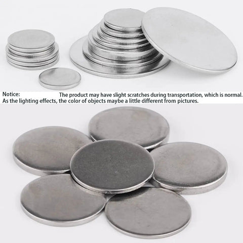Beefed Up Heavy Duty 304 Grade Stainless Steel Machining Blanks Set Of 10 Round Discs 20 To 28mm Diameter 4mm Thick stacked
