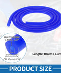 Coiled Blue Silicone Vacuum Tubing Hose For Cars And Trucks, High Temperature Vacuum Line, 3.3 Ft Long, 1/8 Inch ID, 3.5mm Wall, 10mm OD