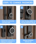 Steps for changing password on Keyless 3 Digit Mechanical Password Lock For Cabinets And Barn Doors 180 Degree Flip Latch.