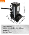 Dual-Function 2.5 Ton Toe Jack and 5 Ton Heavy-Duty Hydraulic Floor Jack With 2-In-1 Lifting, black steel design, dimensions visible