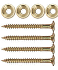 Gold Neck Ferrule Set For Electric Guitars And Bass, 4 Pack Neck Joint Bushing With Screws, Metal Ferrule Bolts, Shims And Spacers, Rock Solid Connection, Easy Install Repair Parts gold ferrules and screws set
