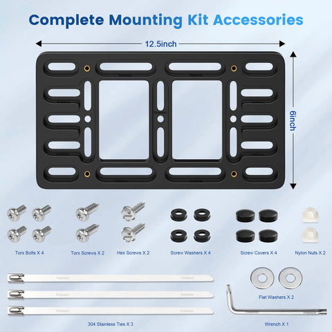 Front License Plate Bracket Holder With Two Drill Mount Holes Universal Bumper Car Tag Frame Mounting Kit Fits Standard 12 By 6 Inch Plates