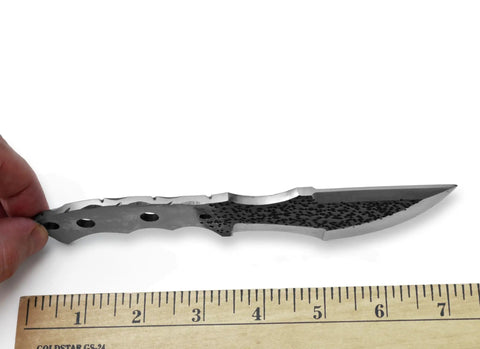 D2 Steel Tracker Fixed Blade Knife Blank For Knifemaking With Hammered Finish 3.5 Inch Blade full tang predrilled handle holes
