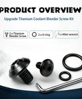 Titanium Coolant Bleeder Screw Kit Fits Alfa Romeo Giulia And Stelvio 2.0T 2.2L Diesel And 2.9L Twin Turbo V6 with screws and tools