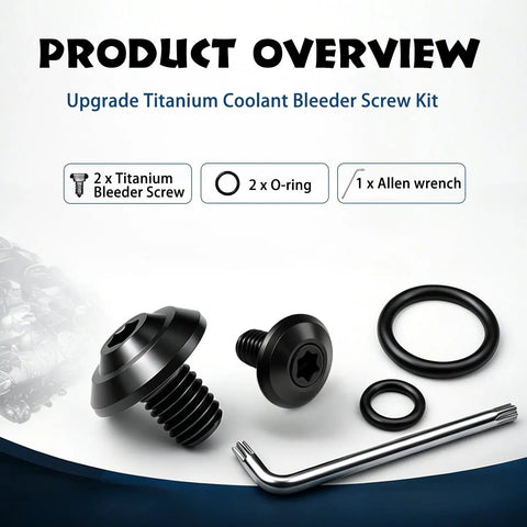 Titanium Coolant Bleeder Screw Kit Fits Alfa Romeo Giulia And Stelvio 2.0T 2.2L Diesel And 2.9L Twin Turbo V6 with screws and tools