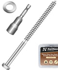 Heavy Duty Hex Head Lag Screws With Flat Washers For Wood Three Eighths Inch By Six Inches 304 Stainless Steel Eighteen Eight Lag Bolts With Hex Socket Tough As Nails Rust Resistant Eight Sets Nailnest