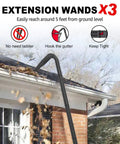Gutter Cleaning Attachment for 2-1/2 Inch Shop Vac Hose Wet Dry Vacuum Cleaner with extension wands blowing leaves