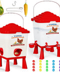 All In One Chicken Feeder And Waterer Set 5 Gallon Automatic Waterer With Cups No Waste 40 Lb Feeder For Backyard Flocks Poultry Coop