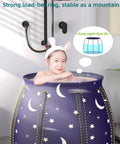 Foldable Portable Bathtub With Thickened Insulation And Double Drainage For Small Spaces shown in bathroom setting