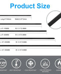 Product size chart for Heavy Duty Nylon Cable Zip Ties Set 2000 Pcs Assorted 4 to 12 Inch Self Locking High Strength PA6 Non Toxic Black