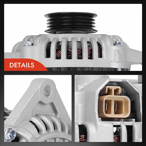 80A 12V Alternator With Four Groove Pulley For Ford Probe 1993 to 1997 Mazda 626 1993 to 2002 MX6 1993 to 1997 replacement part
