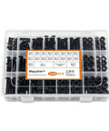 1600-Piece M3 Screw Kit With Hex Socket Button And Cap Head Fasteners, Nuts, Washers, Black 12.9 Grade Alloy Steel in box