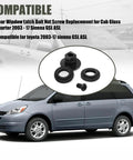 Rear Window Latch Bolt Nut Screw Replacement For Cab Glass Quarter Fits 2003 2017 Sienna GSL ASL shown with Sienna van