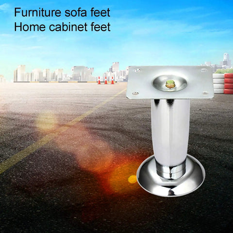Up The Ante With Heavy Duty Steel Furniture Legs For Desks And Tables Round Cold Rolled Build With Anti Slip Pads And Wipe Clean Finish Sweet For Modern Home Office Makeovers - chrome furniture leg with base