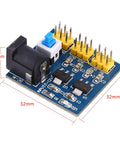 DC DC Buck Converter Module Step Down Power Supply 12V To 3.3V 5V And 12V Outputs, PCB Mount, 32x32x13mm, angled view