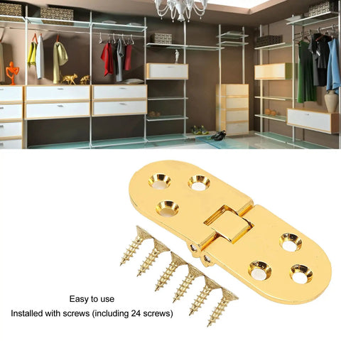Set Of Four 180 Degree Flap Hinge 0.09 Inch Thick Zinc Alloy Heavy Duty Folding Flip Top Hinge for tables with screws shown