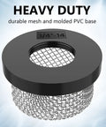 2 Pack 3/4 Inch Stainless Steel Mesh Strainers Screw On Filters For Livewell Pumps And Aerators, PVC base, side view