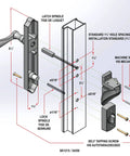 Diagram of Out Swing Door Lever with Deadbolt Lock Matte Black Replacement Handle for Storm Doors Keyed Entry, installation view