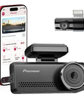 Dual Dash Cam For Your Ride Front And Rear, 4K Front And 1080P Rear, AI ISP Starvis Night Vision displayed with smartphone app interface
